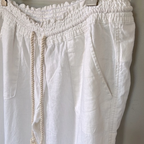 Nwt Roxy Women’s Oceanside Flare Wide Leg Sea Salt Linen Blend Pants XL - Picture 12 of 15